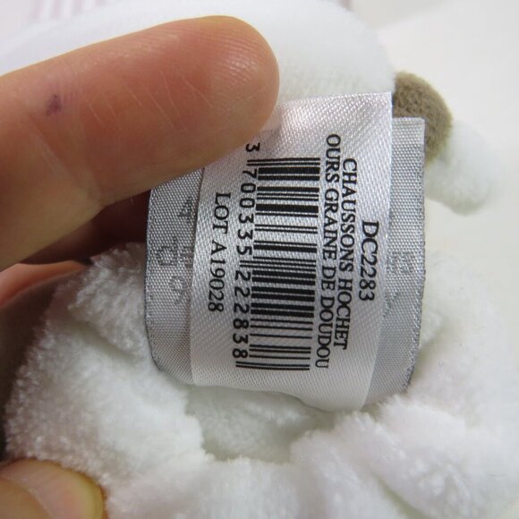 Baby Doudou Et Compagnie Paris Teddy Bootie Slippers W/Rattle Soft Fur Tan - Picture 9 of 11